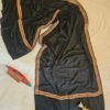 Hashidar Tilla Pashmina Stole — Deep black with antique gold border
