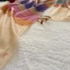 Baby Soft Pashmina Scarf — Rainbow check in magenta, purple, rust, coral red, grey and sage green on a beige base