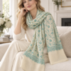 Jaldar Sozni Pashmina Stole — Ivory off-white