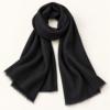 Hand wooven Baby Soft Pashmina Scarf - Black, Dark grey  and Natural white