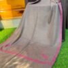 Hashidar Sozni Cashmere Stole — Mocha Brown with Raspberry pink