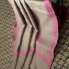 Hashidar Sozni Cashmere Stole — Mocha Brown with Raspberry pink