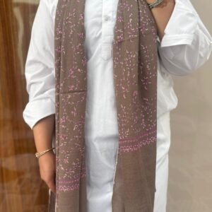 WhatsApp Image 2026-09-07 at 4.24.49 PM Jaldar Sozni Cashmere Stole — Mocha Brown with Soft pink