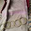 Jaldar Sozni Cashmere Stole — Mocha Brown with Soft pink