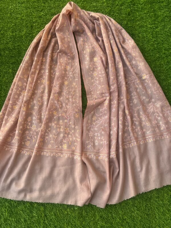 Jaldar Sozni Cashmere Stole — Dusty Rose with a soft Taupe/Mauve undertone