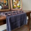 Jaldar Sozni Cashmere Stole — Dark Navy blue with Rose pink