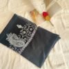 Paldar Sozni Cashmere Stole — Deep black with silver Grey