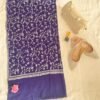 Jaldar Sozni Cashmere Stole — Deep Navy blue with silver Grey