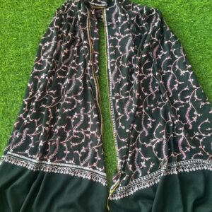 WhatsApp Image 2026-09-07 at 4.29.49 PM Jaldar Sozni Cashmere Stole — Dark black with light Pink