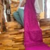 Jaldar Sozni Cashmere Stole — Magenta pink with Purple  undertone