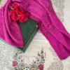 Jaldar Sozni Cashmere Stole — Magenta pink with Purple  undertone