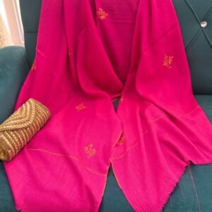 Botidar Sozni Cashmere Stole — Magenta pink
