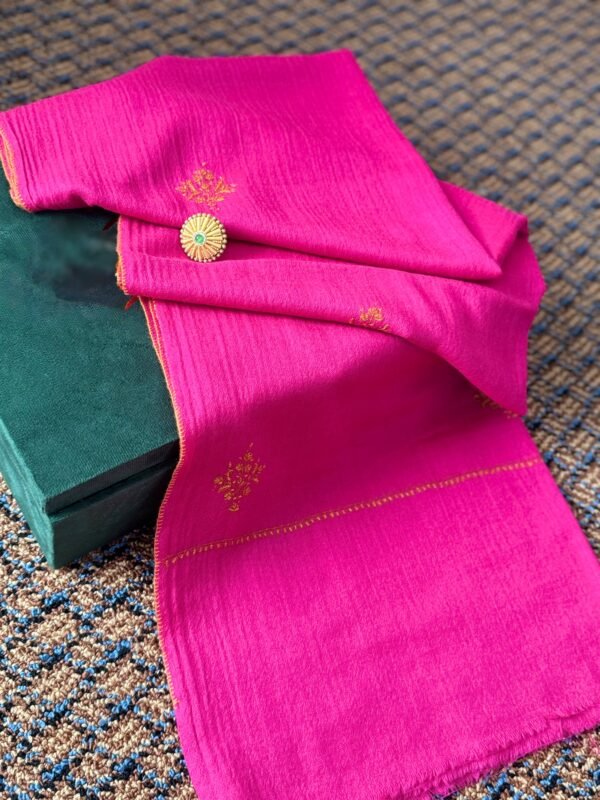 Botidar Sozni Cashmere Stole — Magenta pink