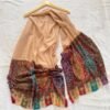 WhatsApp Image 2026-09-10 at 6.15.27 AM Kalamkari Pashmina Stole — Light peachy beige with maroon, teal, Mustard, purple, Rust and olive green embroidery