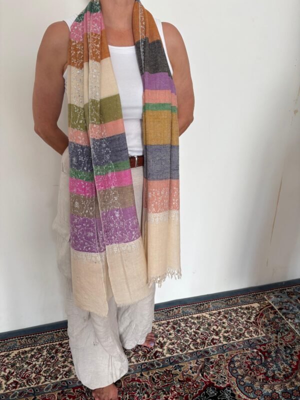 Rainbow Sozni Pashmina Stole — Daurdar