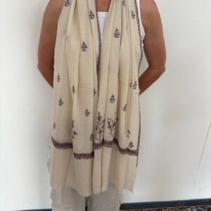WhatsApp Image 2026-09-10 at 6.19.23 AM Botidar Sozni Pashmina Stole — Natural off-white