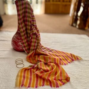 WhatsApp Image 2026-09-10 at 6.20.14 AM Handwoven Pashmina Scarf — Mustard, Magenta, Olive and cream