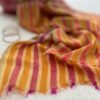 Handwoven Pashmina Scarf — Mustard, Magenta, Olive and cream