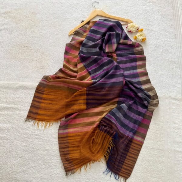 Ikat Pashmina Scarf — Mustard, Rust Brown, Plum, Purple, Mauve pink, Grey and navy