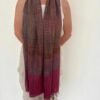 Handwoven Pashmina Scarf — Rust red, brick red, Burgundy, brown, Plum and Muted pink