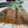 Ikat Pashmina Scarf — Teal, Sea green, Mustard gold, Olive, Brown and Navy blue