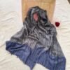 Handwoven Pashmina Scarf — Navy Blue, Slate Grey, Charcoal and soft blue