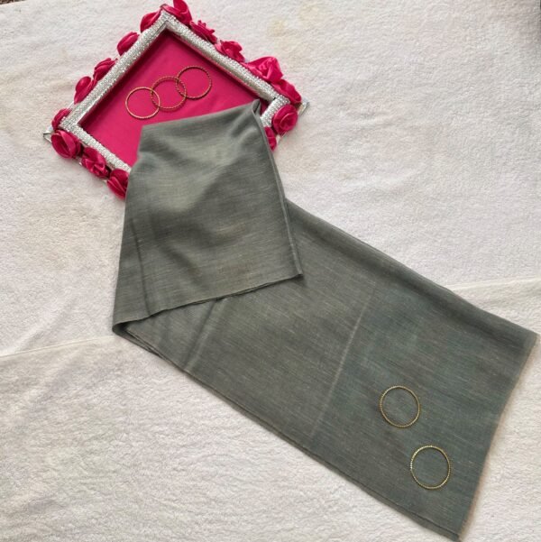 Handwoven Baby soft  Special Pashmina Scarf  — Sage green and light gold