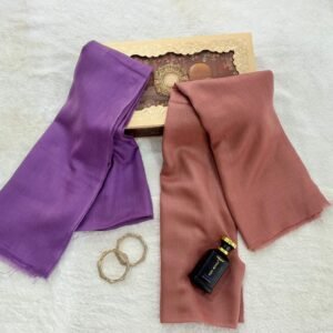 WhatsApp Image 2026-09-10 at 6.25.43 AM Baby soft hand wooven Plain scarf - Dusty Pink and Purple
