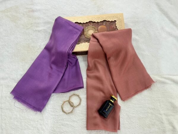 Baby soft hand wooven Plain scarf - Dusty Pink  and Purple