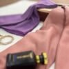 Baby soft hand wooven Plain scarf - Dusty Pink  and Purple