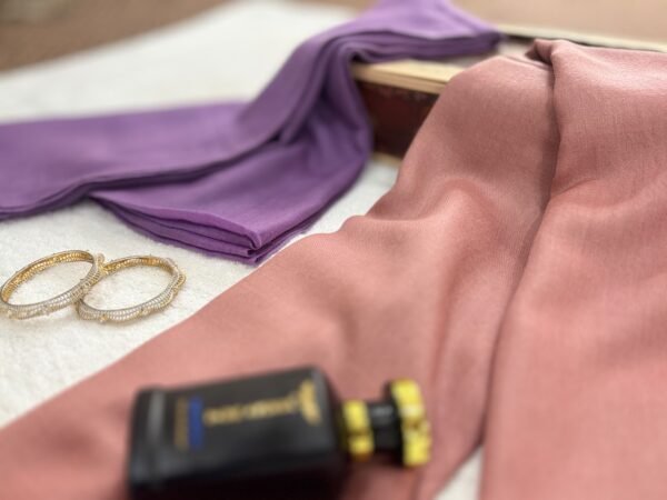 Baby soft hand wooven Plain scarf - Dusty Pink  and Purple