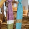 Baby Soft Pashmina Scarf - Dusty pink, natural white with olive green, sky blue with Khaki gold