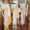 Baby Soft Pashmina Scarf - Natural White with Gold, Natural White with grey and  Natural White with Dusty Rose