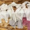Baby Soft Pashmina Scarf - Natural White with Gold, Natural White with grey and  Natural White with Dusty Rose