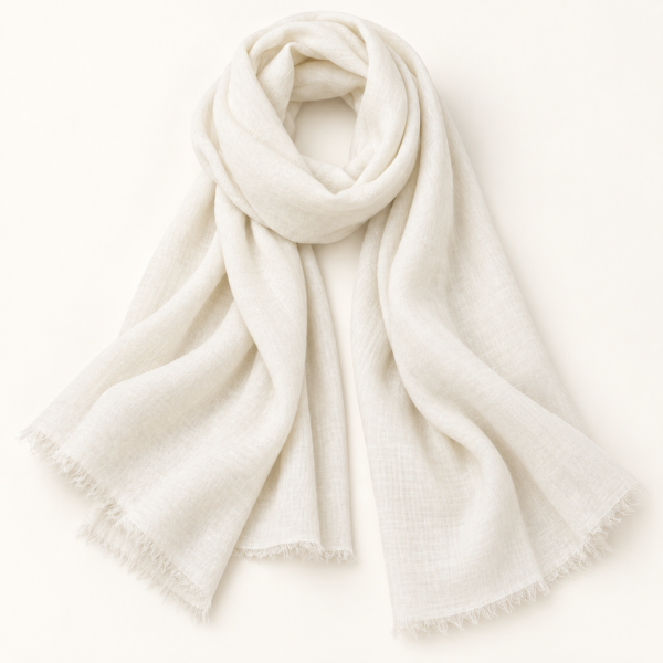 Hand wooven Baby Soft Pashmina Scarf - Black, Dark grey  and Natural white